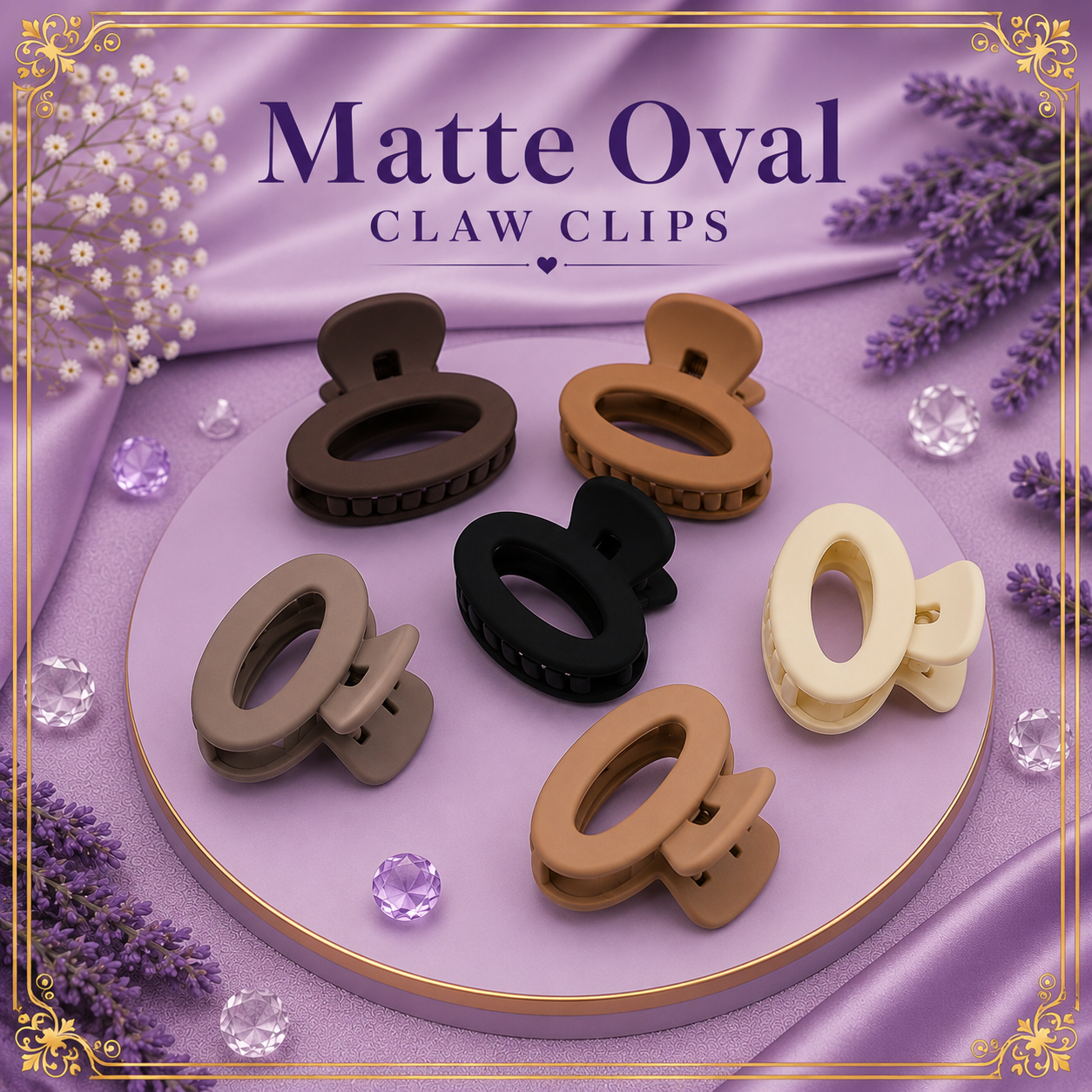 Matte Oval Claw Clips